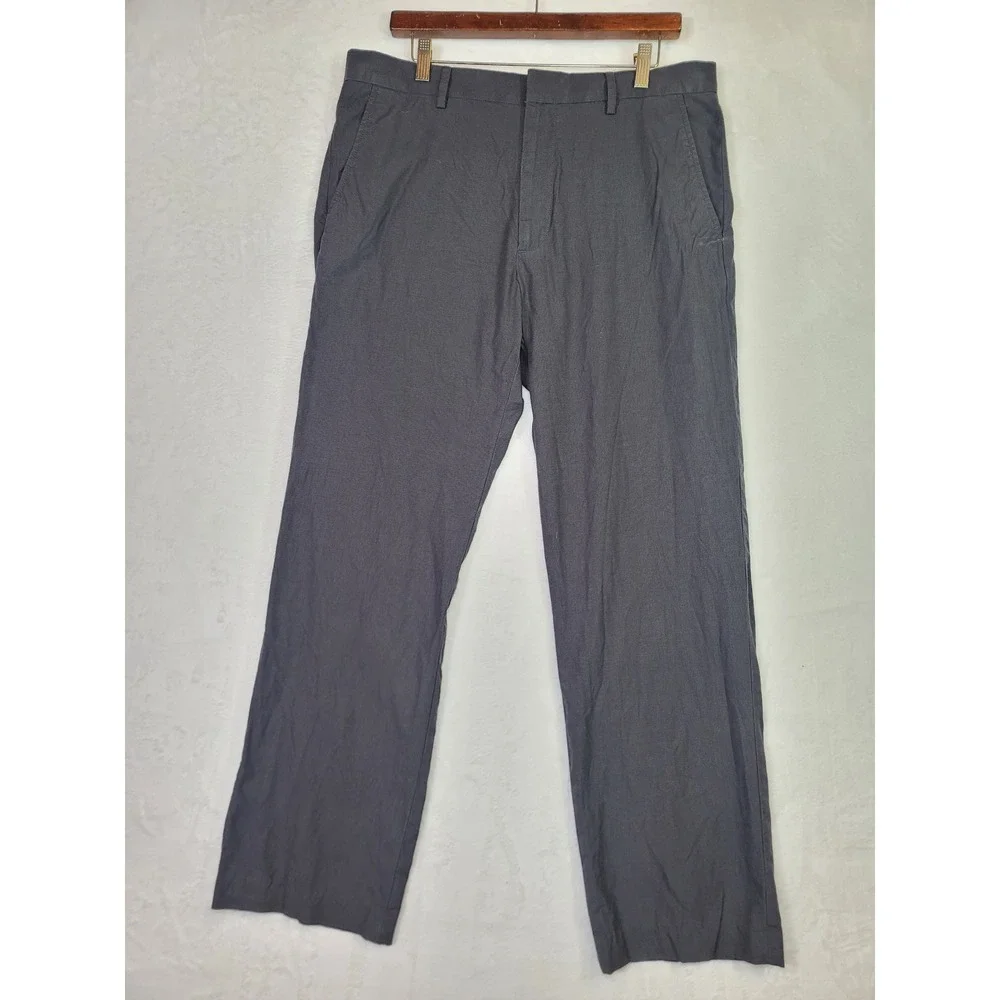 Banana Republic Smart Casual Gray Cotton Chino Pants Straight Leg Mens 36x32